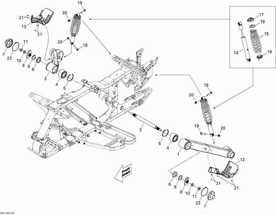 ���������� BRP Outlander 650EFI STD & XT, 2012 - Rear Suspension