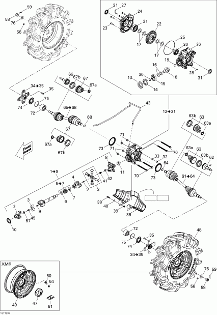 ATV  Outlander 800REFI Xmr, 2012 - Drive System, Rear