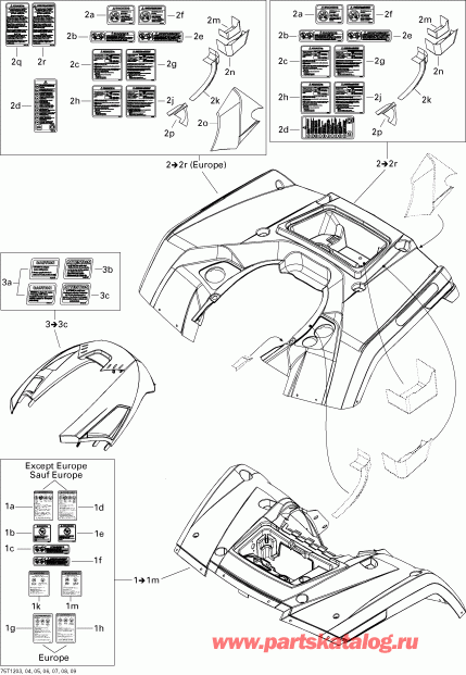 ����������  Outlander MAX 800REFI LTD, 2012 - Fender And Central Panel Kit
