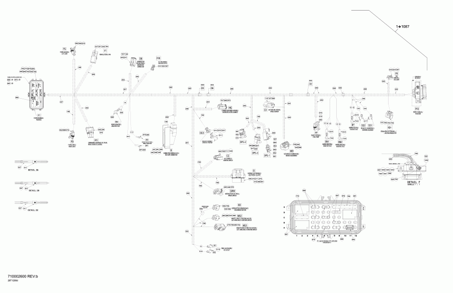 ���������� BRP Outlander MAX 800REFI STD, XT & XT-P, 2012 - Main Harness Xt