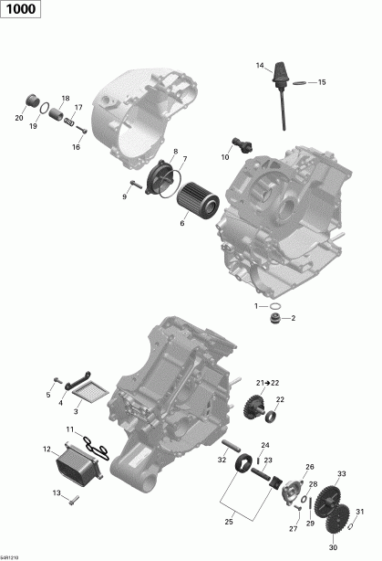  Outlander STD, XT, 1000 EFI, 2012 - Engine Lubrication