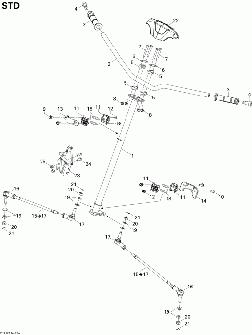   Outlander STD, XT, 1000 EFI, 2012 - Steering Std