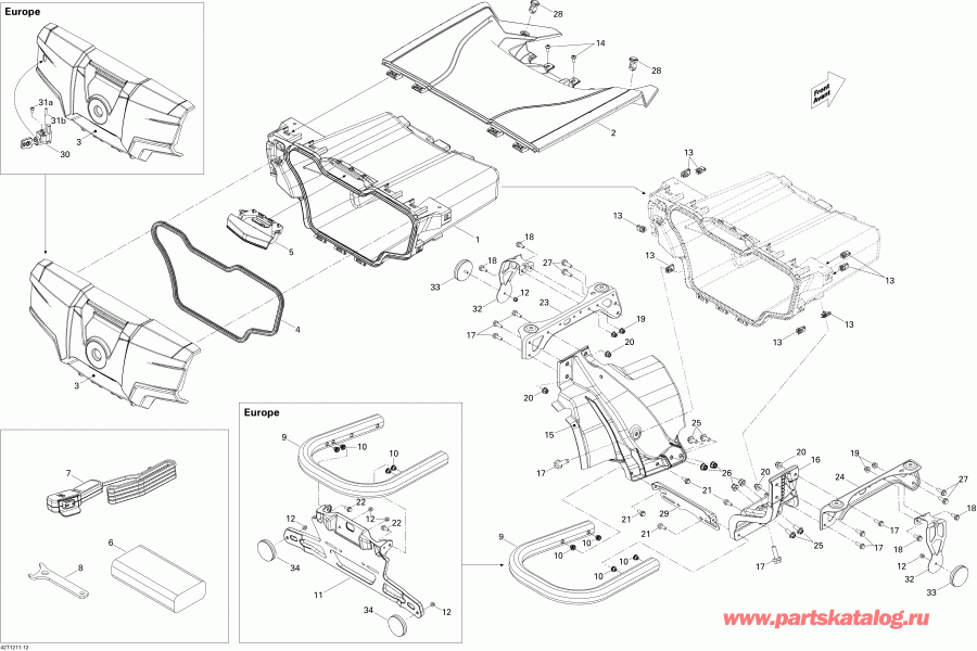  BRP Outlander STD, XT, 1000 EFI, 2012 - Rear Cargo Box