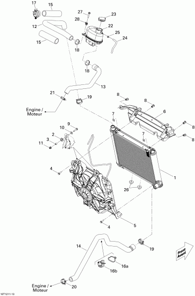  Outlander STD, XT, 800R EFI, 2012 - Cooling System