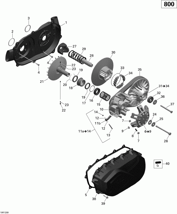  Bombardier  Outlander STD, XT, 800R EFI, 2012 - Transmission Outlander