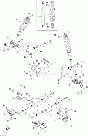  Outlander STD, XT, 800R EFI, 2012 - Front Suspension