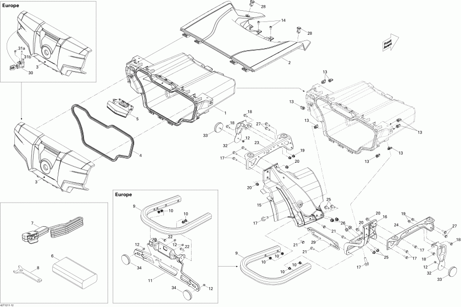 BRP Outlander STD, XT, 800R EFI, 2012  - Rear Cargo Box