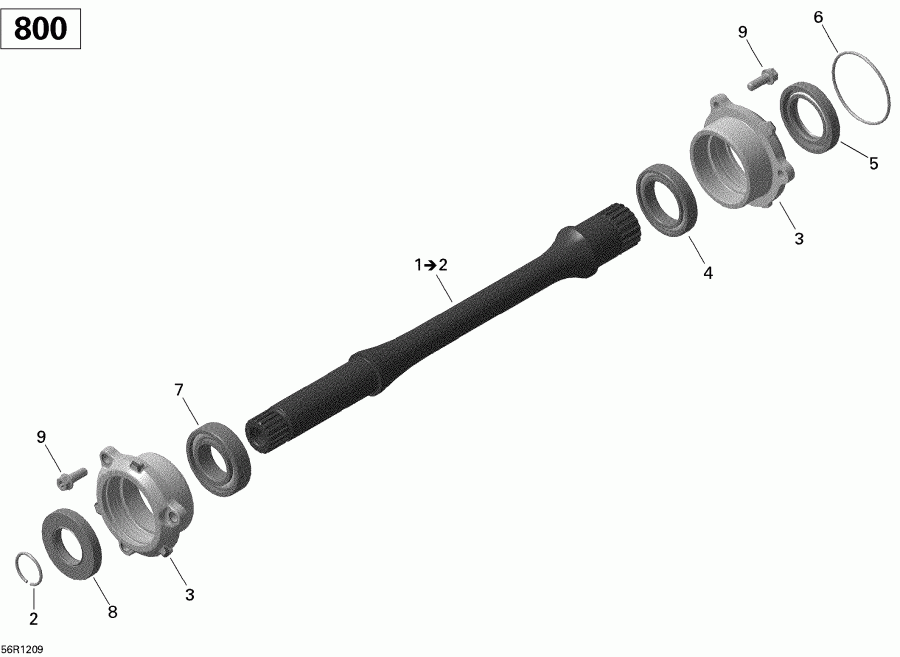    Renegade STD, XXC, 800R EFI, 2012 - Drive Shaft