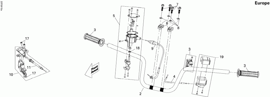   DS 250 NA, CE & INT, 2013  - Handlebar Europe