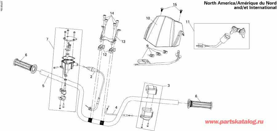   DS 250 NA, CE & INT, 2013  - Handlebar North America, International