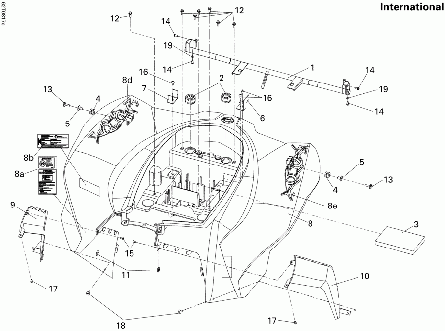 ATV BRP DS 250 NA, CE & INT, 2013 - Rear Fender International