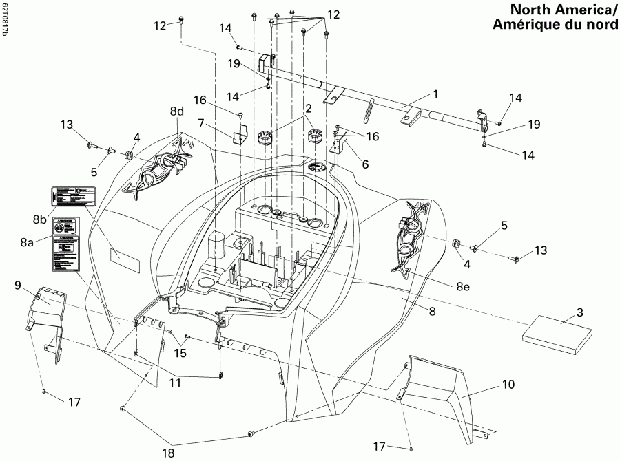   DS 250 NA, CE & INT, 2013 - Rear Fender North America