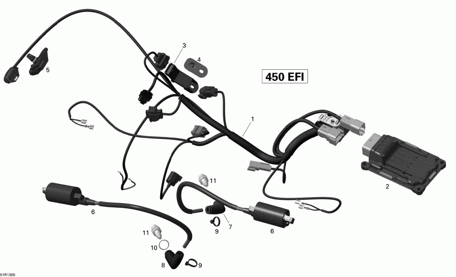  BRP  DS 450EFI Xmx, 2013 - Engine Harness And Electronic Module