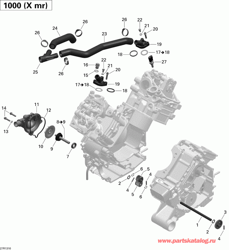  BRP Outlander 1000EFI XMR, 2013  - Engine Cooling