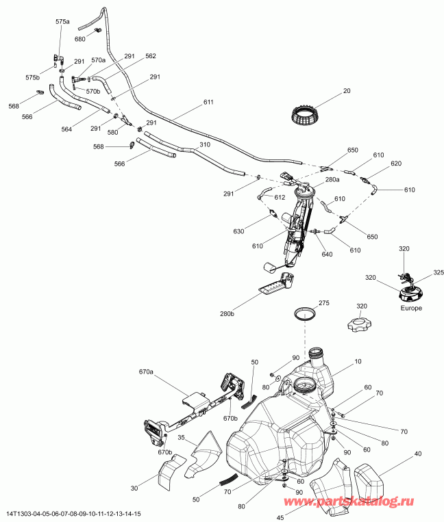 ����������  Outlander 500EFI STD, DPS & XT, 2013 - ��������� �������