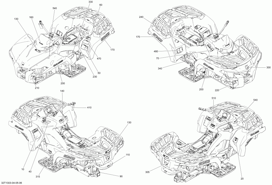 ���������� BRP ����������� Outlander 650EFI STD, DPS & XT, 2013 - Decals