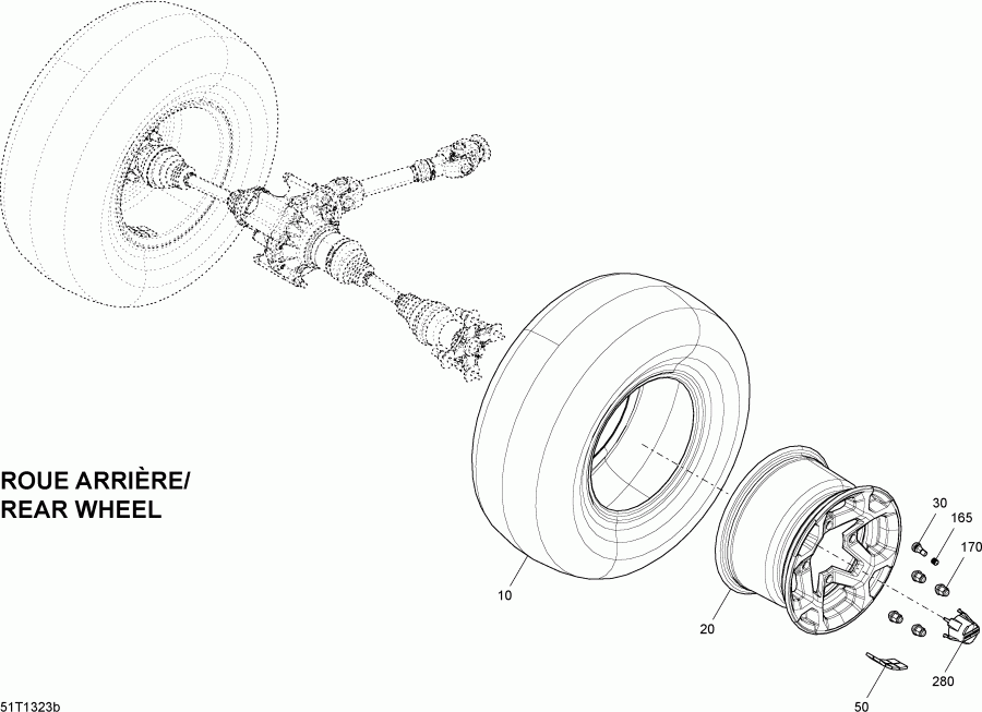 ATV BRP ����������� Outlander 650EFI XMR, 2013 - Wheels � Tires Rear