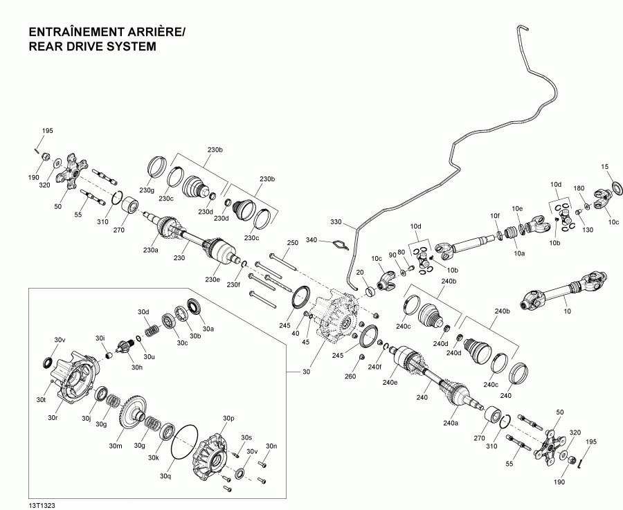 ATV  Outlander 650EFI XMR, 2013 - Drive System, Rear