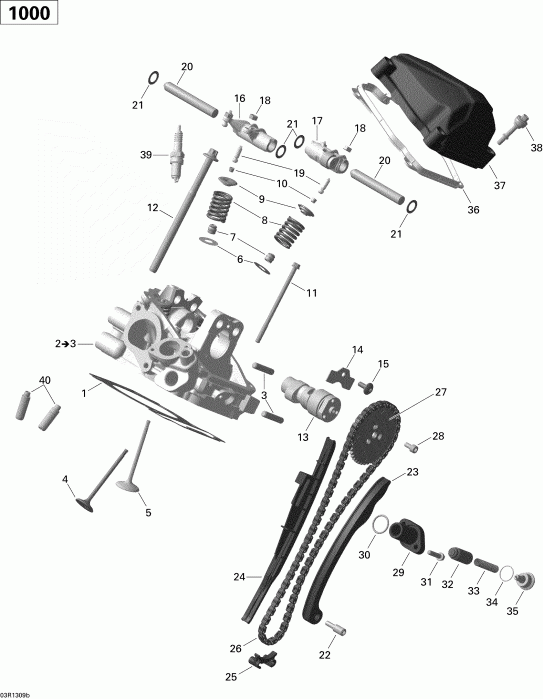 Bombardier Outlander MAX 1000EFI LTD, 2013 ������ - Cylinder Head, Rear