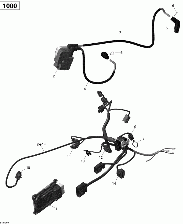 ����������  Outlander MAX 1000EFI LTD, 2013 - Engine Harness And Electronic Module