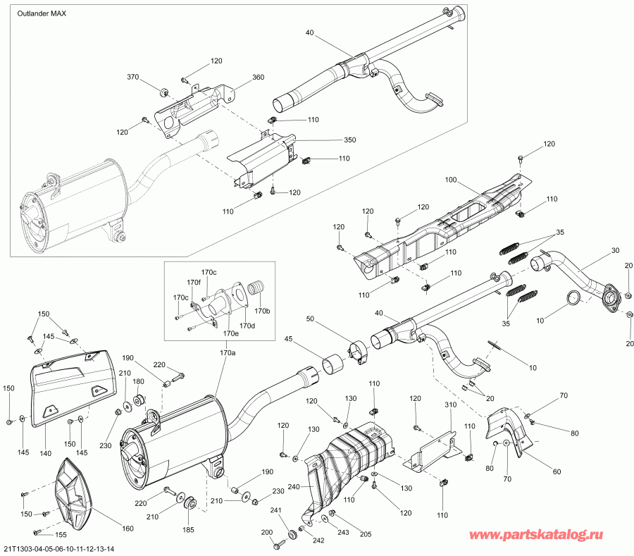 ���������� BRP Outlander MAX 650EFI STD, DPS & XT, 2013 ������ - ��������� �������
