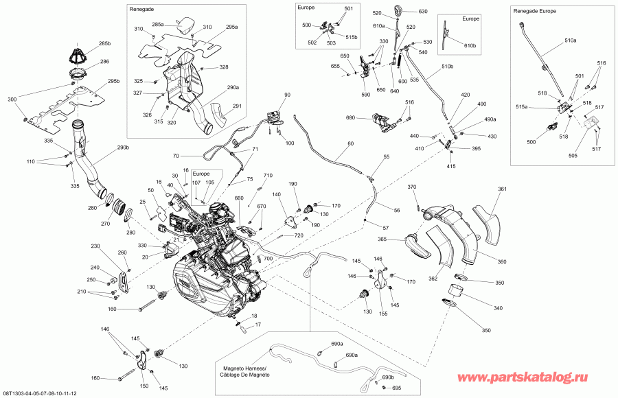 ������������ BRP Outlander MAX 800R EFI, DPS, XT & XT-P, 2013 ������ - Engine And Engine Support