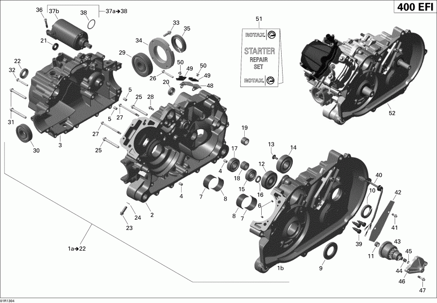 ATV Bombardier ������ Outlander Max STD, XT, 400 EFI, 2013 - Crankcase