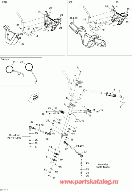  Bombardier Outlander Max STD, XT, 400 EFI, 2013 - Steering