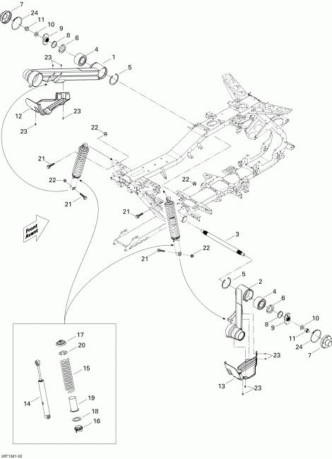  BRP  Outlander Max STD, XT, 400 EFI, 2013 - Rear Suspension