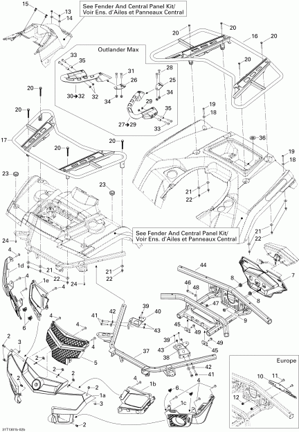 ����������  ����������� Outlander Max STD, XT, 400 EFI, 2013 - Body And Accessories 2