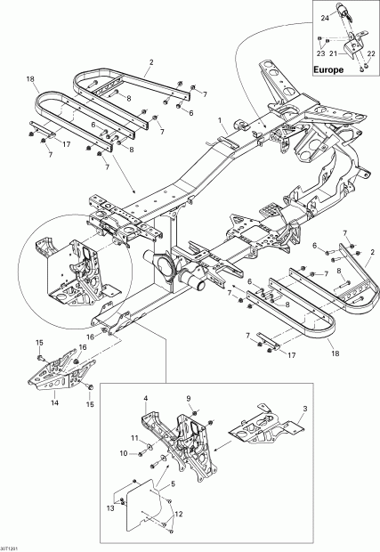 Bombardier Outlander STD, XT, 400 EFI, 2013 - Frame