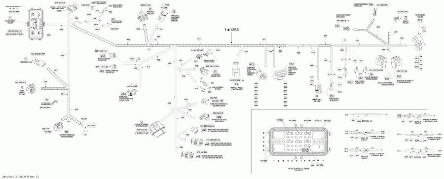 ATV  Outlander STD, XT, 400 EFI, 2013 ������ - Main Harness Europe