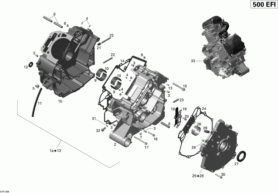  BRP Renegade 500EFI STD, 2013  - Crankcase