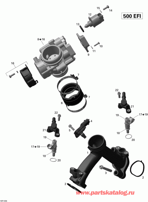 ����������  ����������� Renegade 500EFI STD, 2013 - Air Intake Manifold And Throttle Body