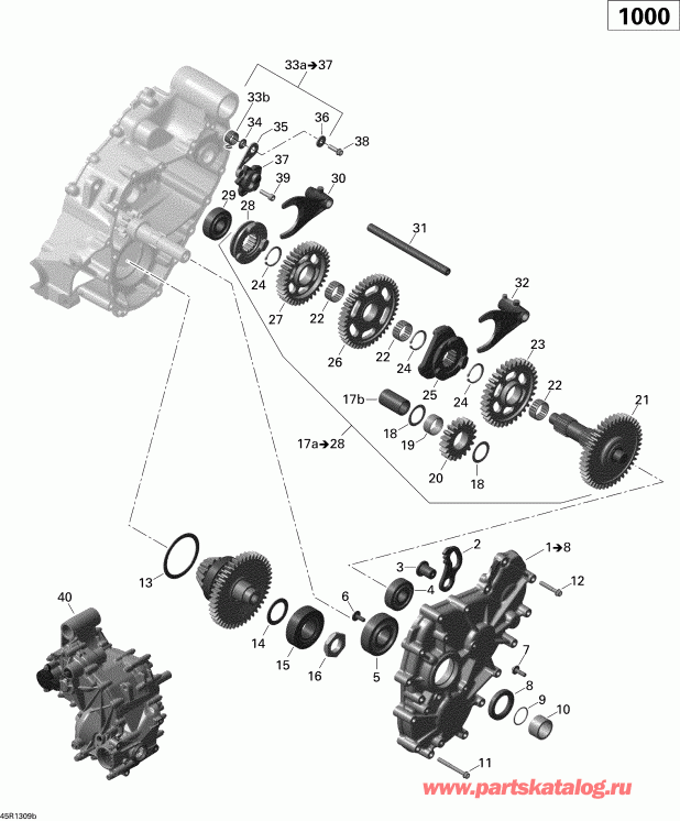 Bombardier ����������� Renegade STD, XXC, 1000 EFI, 2013 - Gear Box 2