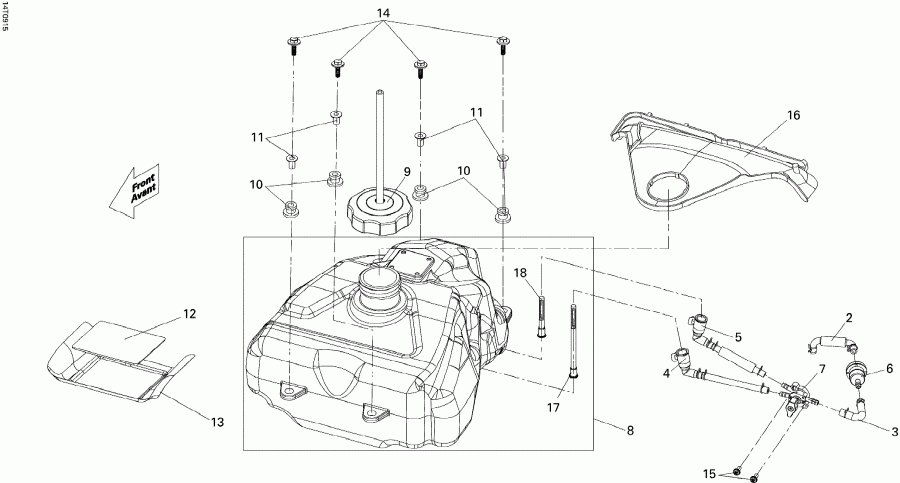 DS 250 NA, EUR & INT, 2014 - Fuel System