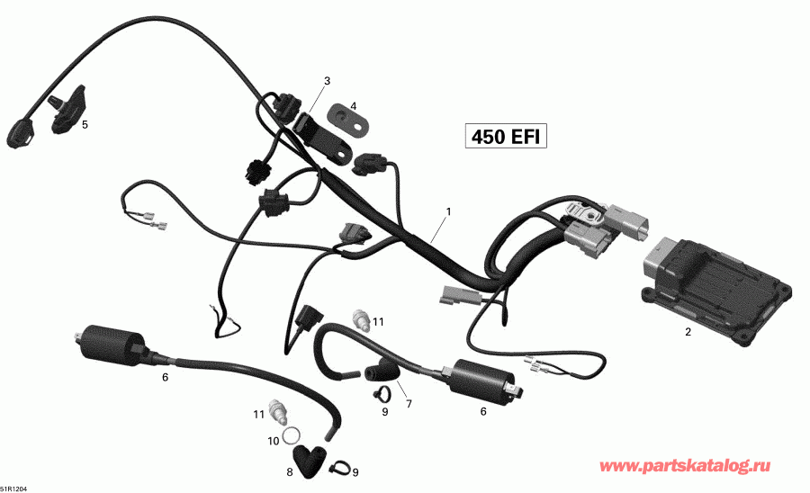 BRP DS 450EFI STD, 2014 - Engine Harness And Electronic Module