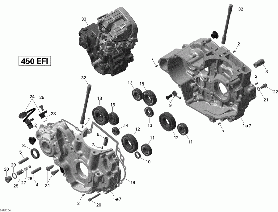 ���������� BRP DS 450EFI Xxc, Xmx, 2014 - Crankcase