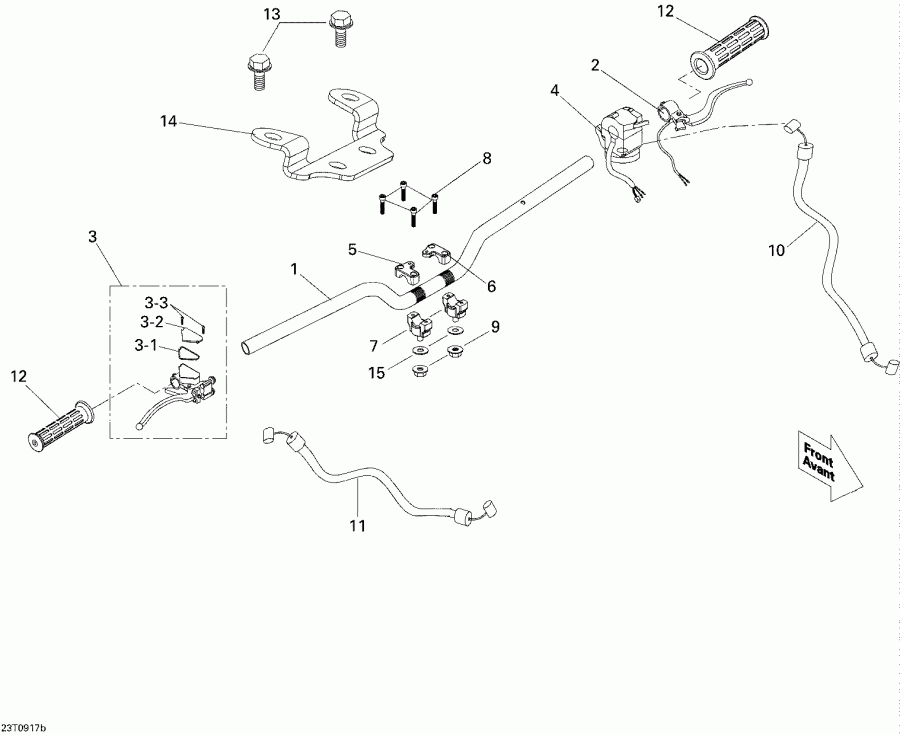 ���������� BRP DS 90 Mini, 2014 - Handlebar