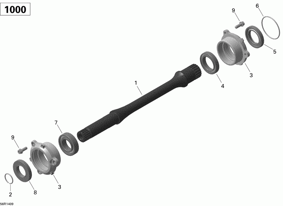   Outlander 1000EFI, DPS, XT & XT-P, 2014  - Drive Shaft