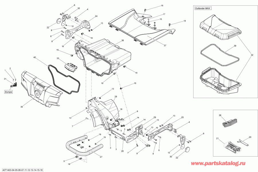 Outlander 1000EFI XMR, 2014 - Rear Cargo Box