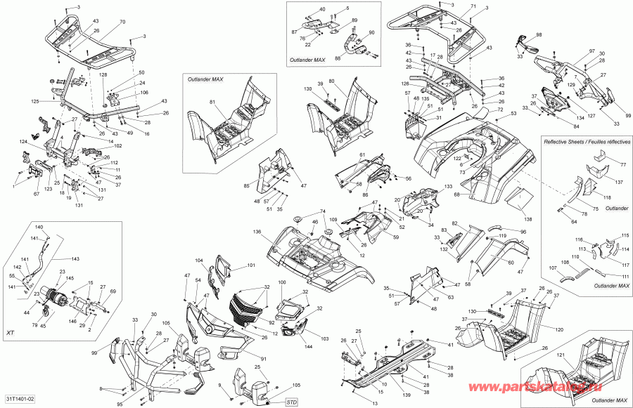 ������������ BRP Outlander 400 EFI, STD, XT, 2014 ������ - ������ � ����������