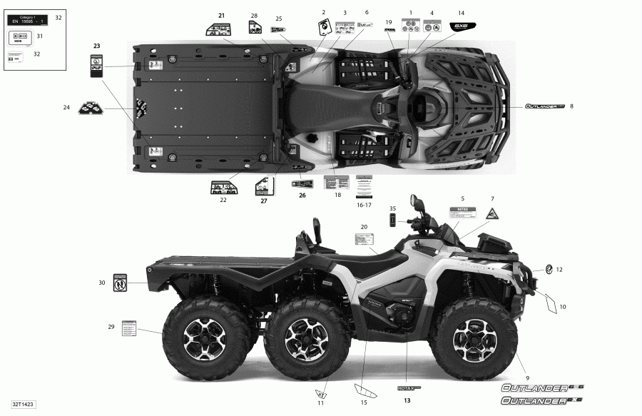 ATV Bombardier Outlander 6x6 (International & T3), 2014  - 32t1423