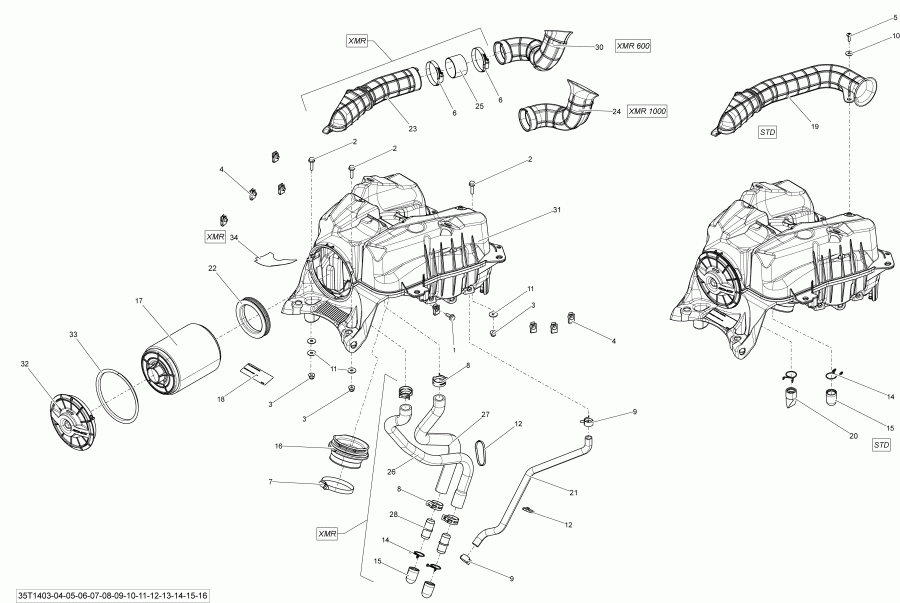   Outlander MAX 1000EFI, DPS, XT & XT-P, 2014  - Air Intake