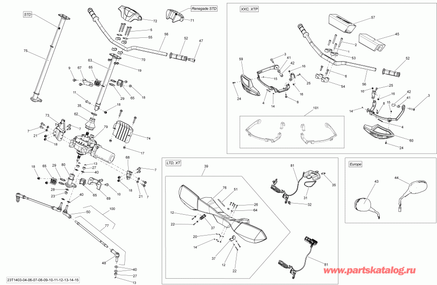  BRP Outlander MAX 1000EFI LTD, 2014  - Steering