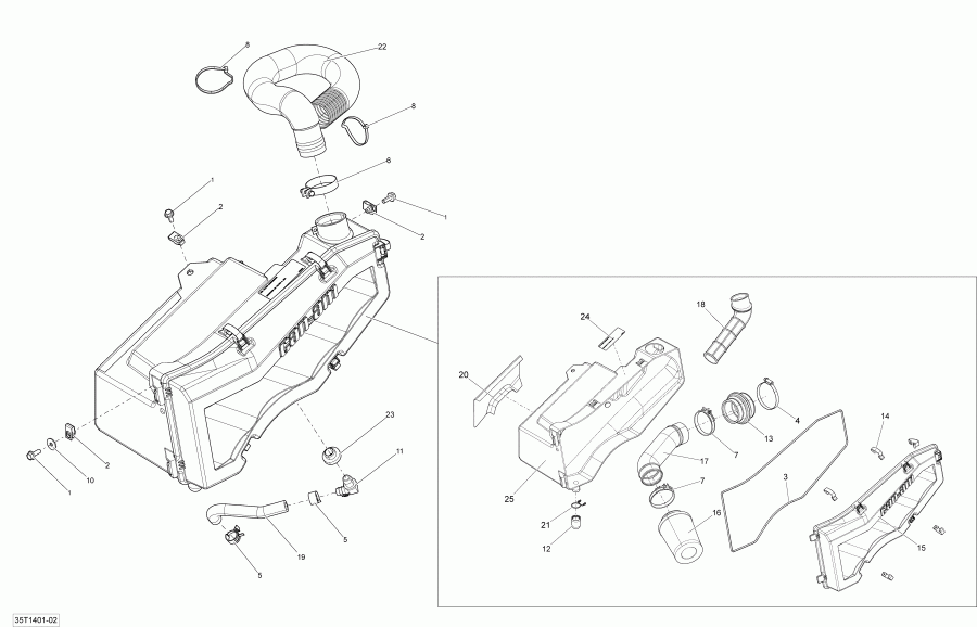 BRP Outlander Max 400 EFI, STD, XT, 2014  - Air Intake Silencer