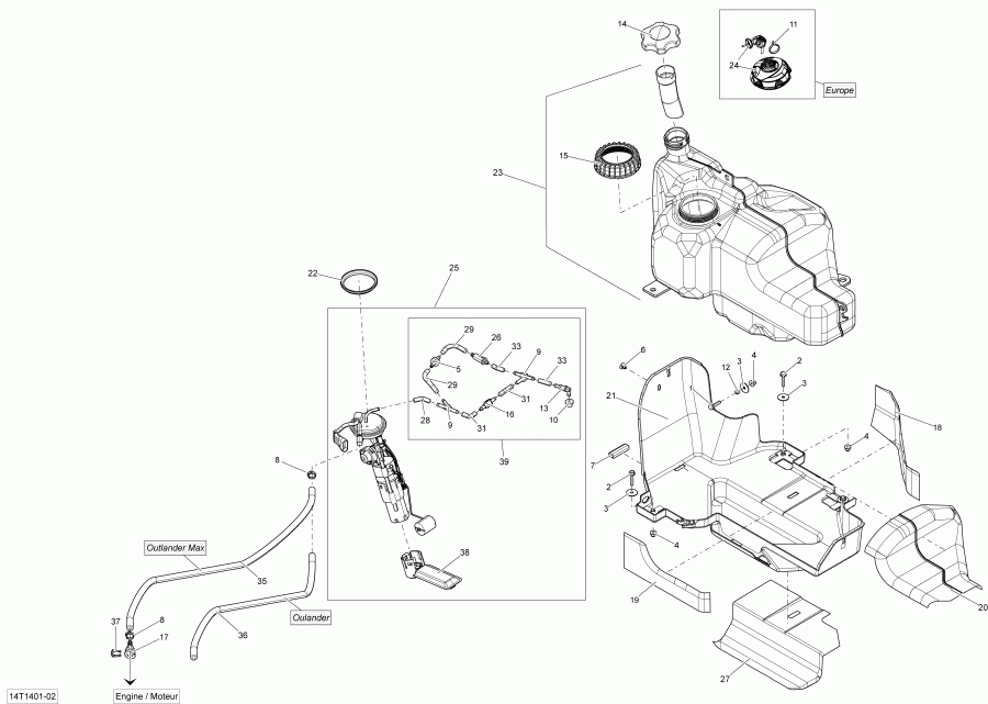 BRP Outlander Max 400 EFI, STD, XT, 2014 ������ - ��������� �������