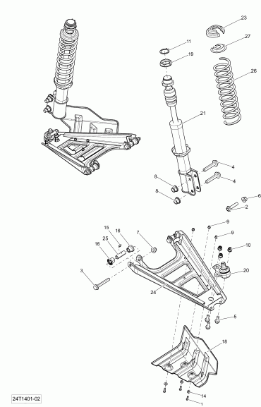 Outlander Max 400 EFI, STD, XT, 2014  - Front Suspension