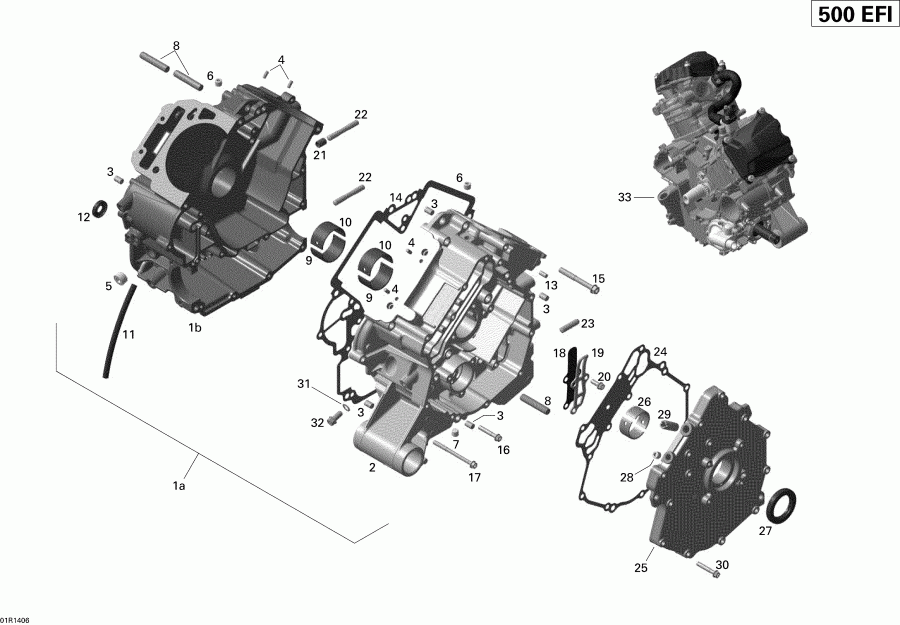 ������������ Bombardier Outlander MAX 500EFI STD, DPS & XT, 2014 - Crankcase