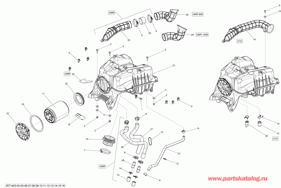 BRP Outlander MAX 650EFI STD, DPS, X, XT-P 2014 ������ - Air Intake
